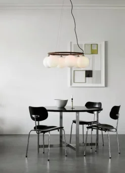 Nuura Mira 6 Circular pendellampa, mörk brons - opal white