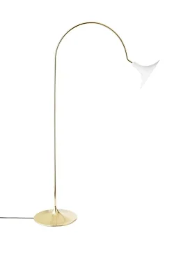 Nuura Petalii golvlampa, vit - polerad mässing