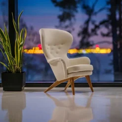 Ornäs Siesta fåtölj, ekben, vit