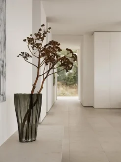 Orrefors Reed vas, 500 mm, clear smokey green