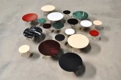 OX Denmarq Dining O bord 80 cm, svart - vit marmor