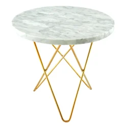 OX Denmarq Mini O Table, mässing - vit Carrara