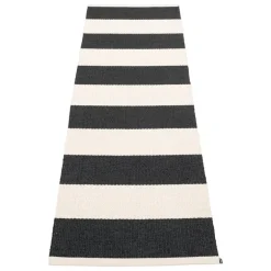 Pappelina Bob matta, 70 x 225 cm, svart - vanilj