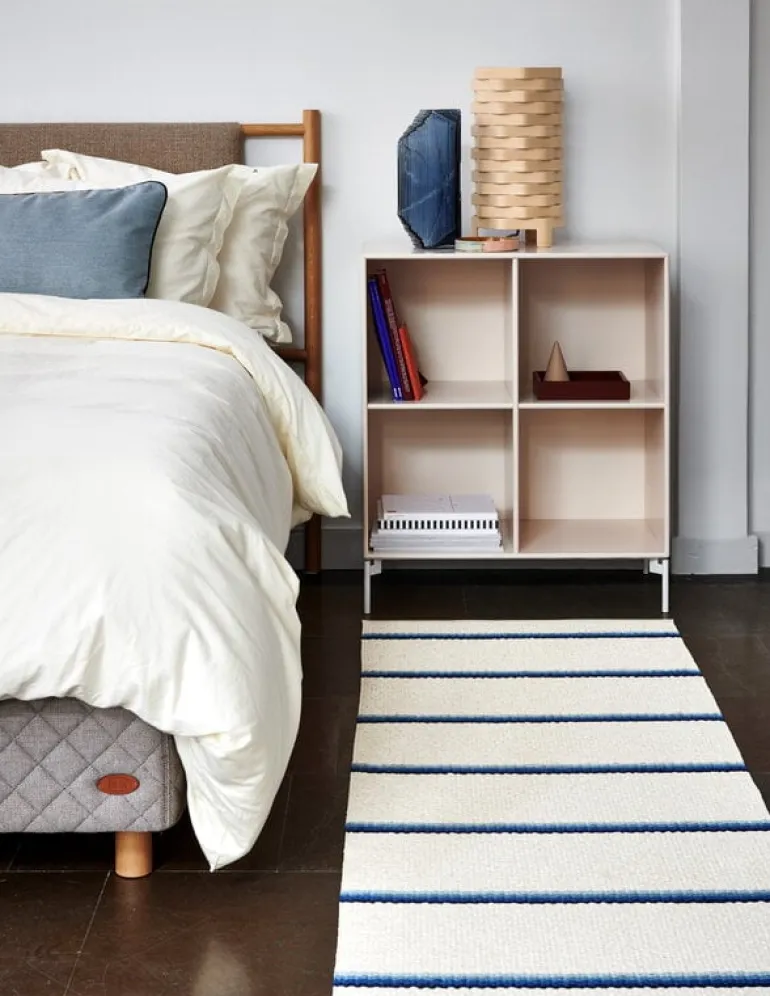 Pappelina Olle matta 70 x 240 cm, blå - vanilj