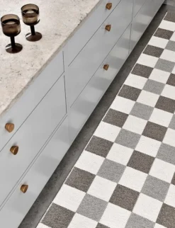 Pappelina Pix matta, 70 x 160 cm, mörkt linne - vanilj - linne