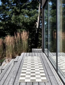 Pappelina Pix matta, 70 x 160 cm, mörkt linne - vanilj - linne