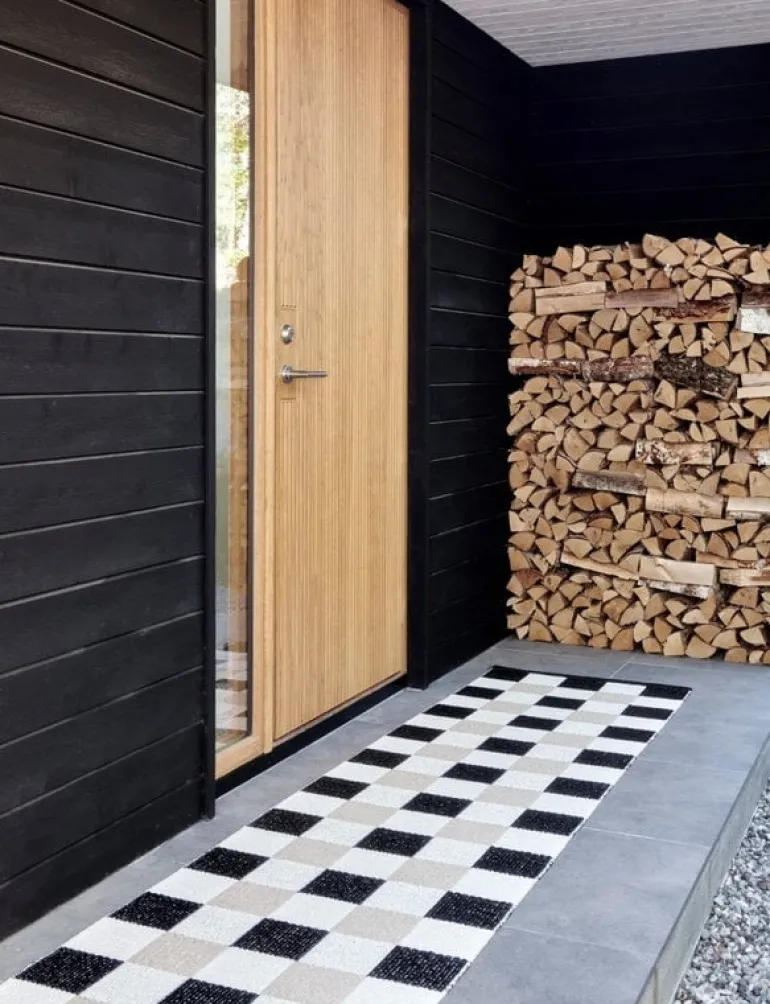 Pappelina Pix matta, 70 x 160 cm, svart - vanilj - beige