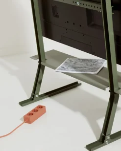 Pedestal Bendy Tall tv-bänk, mossgrön