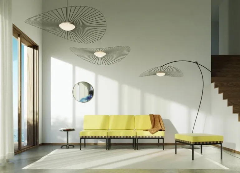 Petite Friture Vertigo Nova pendellampa, 190 cm, svart - vitt glas