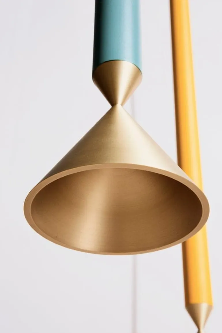 Pholc Apollo 79 pendellampa, honey gold - polerad mässing