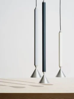 Pholc Apollo 39 pendellampa, vit - polerad aluminium