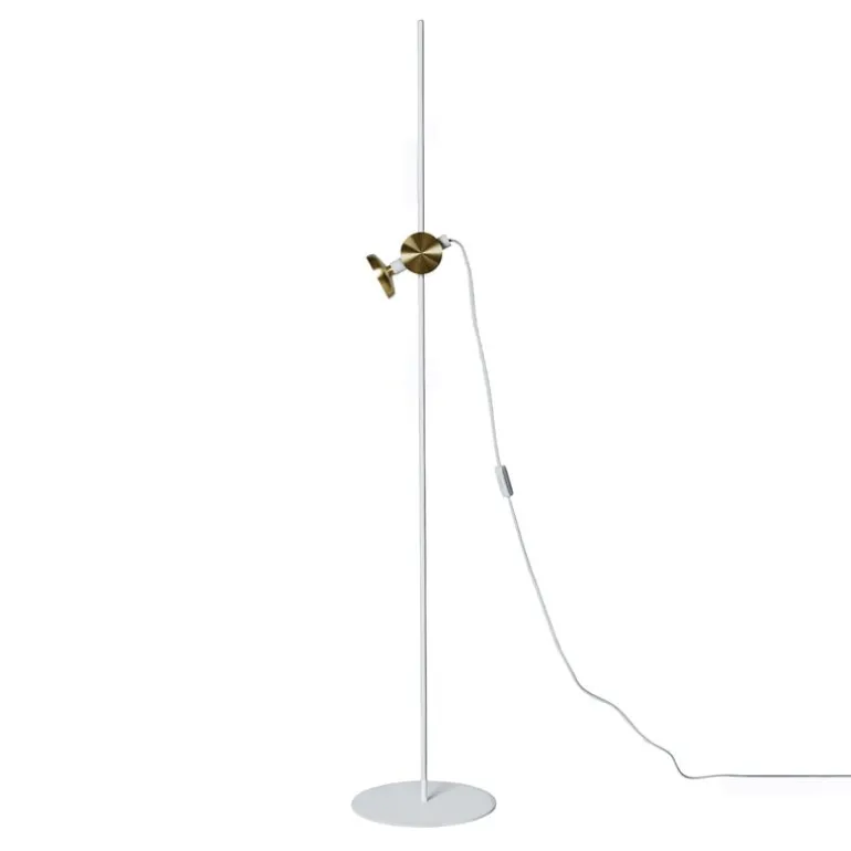 Pholc Blend 150 golvlampa, vit - mässing