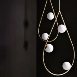 Pholc Pearls 80 pendellampa, mässing