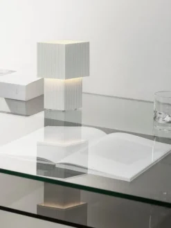 Pholc Romb Mini bordslampa, bomull