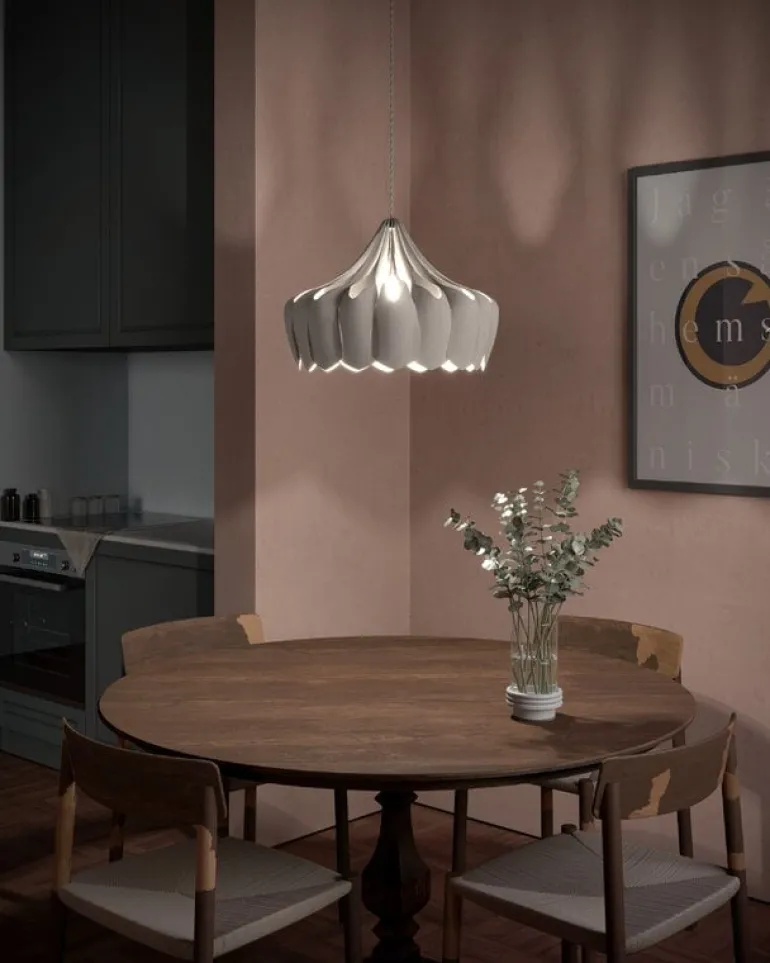 Pilke Lights Pioni liten pendellampa, vit