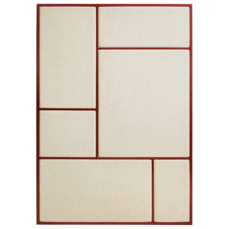 PLEASE WAIT to be SEATED Nouveau Pin tavla, stor, baskiskt röd - naturlig kanvas