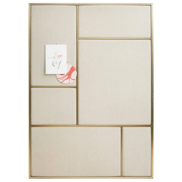 PLEASE WAIT to be SEATED Nouveau Pin tavla, stor, mässing - naturlig kanvas