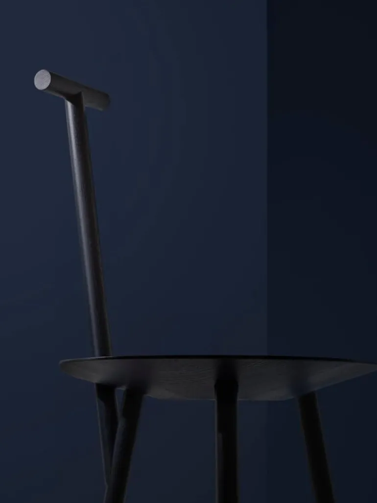 PLEASE WAIT to be SEATED Spade stol, marinblå