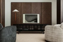 Poiat Bastone lågt sideboard med dörrar, svart