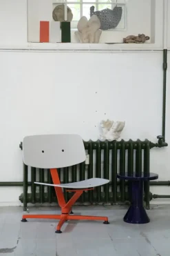 Raawii Arba fåtölj, plywood, orange - ljusgrå