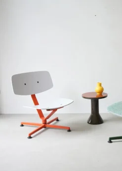 Raawii Arba fåtölj, plywood, orange - ljusgrå