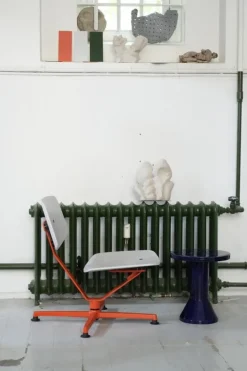 Raawii Arba fåtölj, plywood, orange - ljusgrå