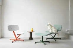 Raawii Arba fåtölj, plywood, orange - ljusgrå