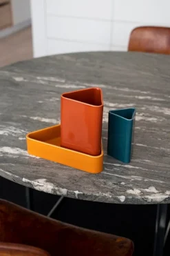 Raawii Canvas vas, liten, påfågelblå