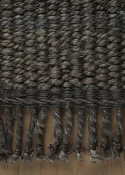 Roots Living Fringe Hemp matta, mörkbrun