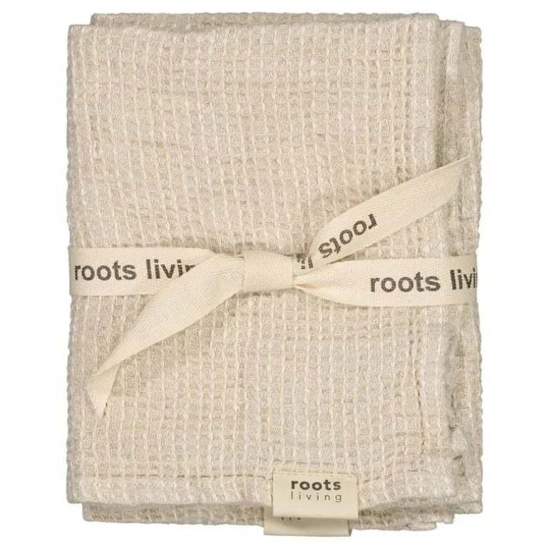 Roots Living Waffle handduk, 40 x 60 cm, 2-pack, natur