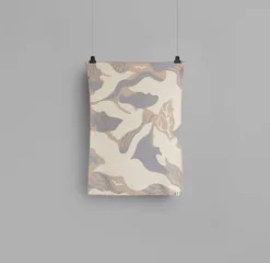 Røros Tweed Fugl og fisk pläd, 100 x 135 cm, grå - beige