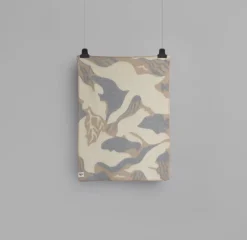 Røros Tweed Fugl og fisk pläd, 67 x 100 cm, grå - beige