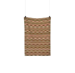 Røros Tweed Ida filt, 135 x 200 cm, oliv - vinröd