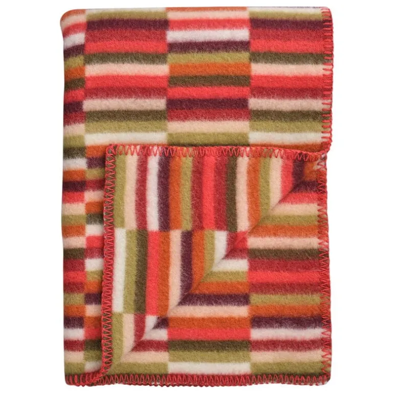 Røros Tweed Ida filt, 135 x 200 cm, röda toner