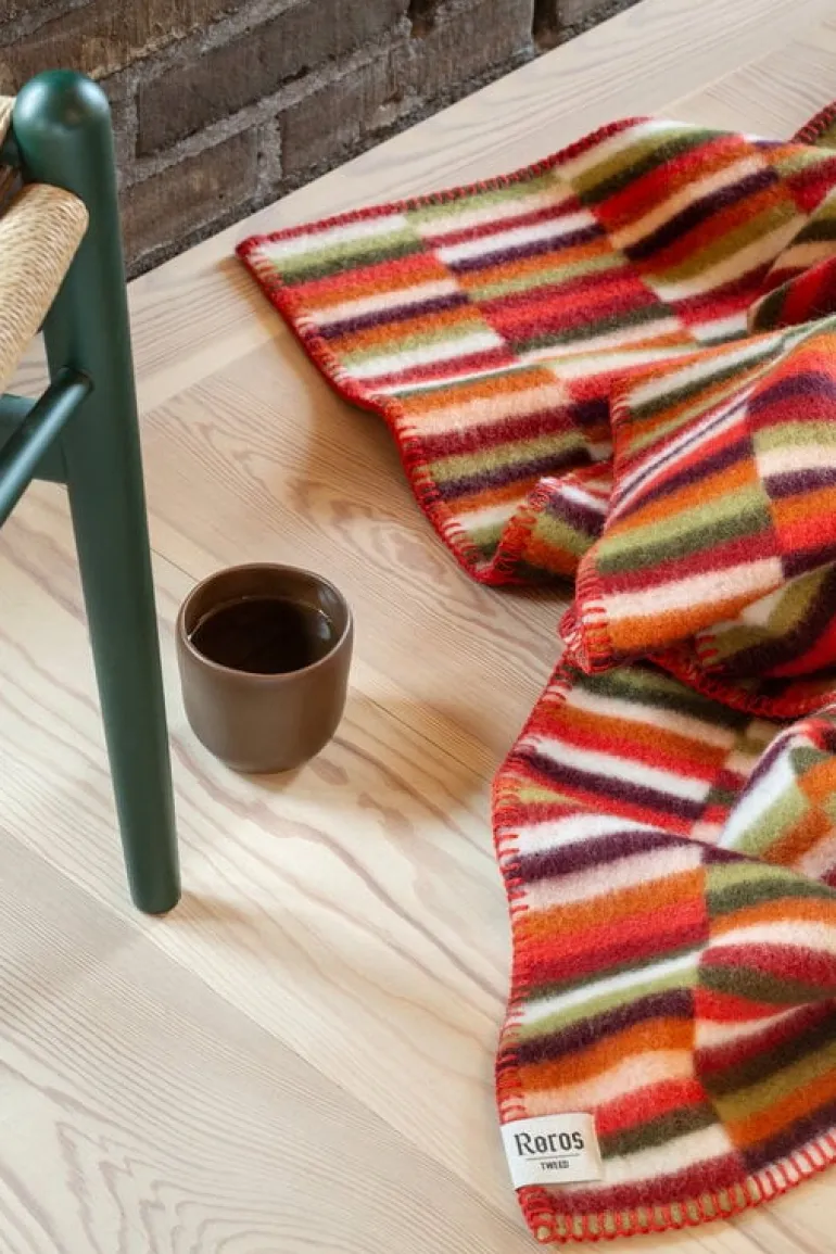 Røros Tweed Ida filt, 135 x 200 cm, röda toner