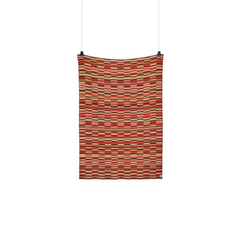 Røros Tweed Ida filt, 135 x 200 cm, röda toner