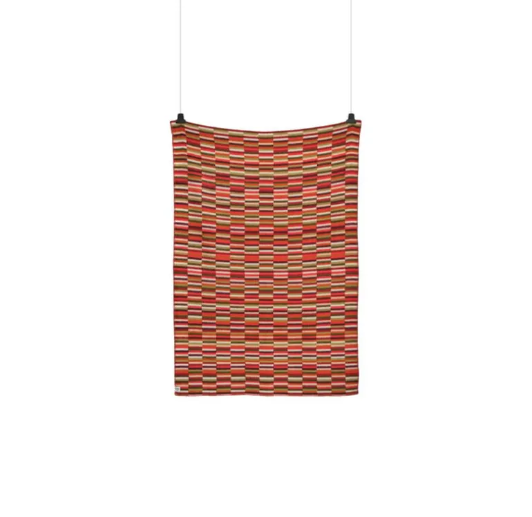 Røros Tweed Ida filt, 135 x 200 cm, röda toner