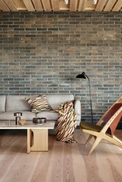 Røros Tweed Ida kudde, 50 x 50 cm, oliv - vinröd