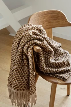 Røros Tweed Isak pläd, 150 x 210 cm, kastanj