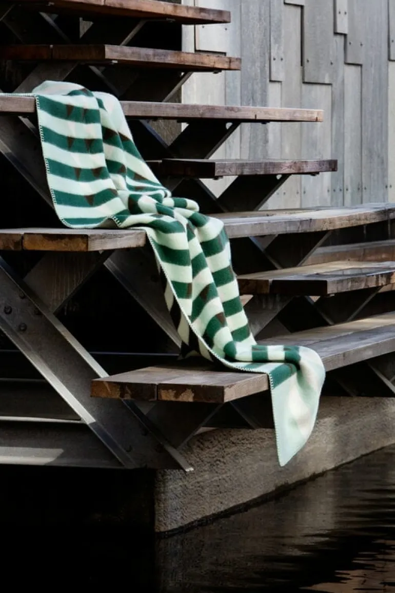 Røros Tweed Kvam filt, 135 x 200 cm, grön