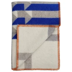 Røros Tweed Kvam filt, 135 x 200 cm, blå