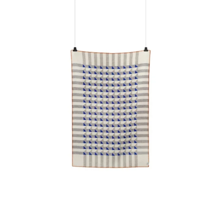 Røros Tweed Kvam filt, 135 x 200 cm, blå