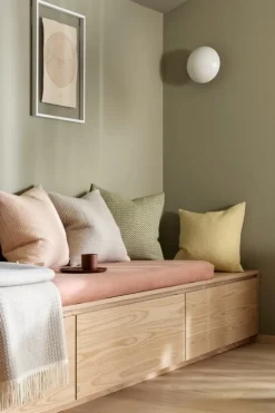 Røros Tweed Mello kudde, 50 x 50 cm, varmgrå