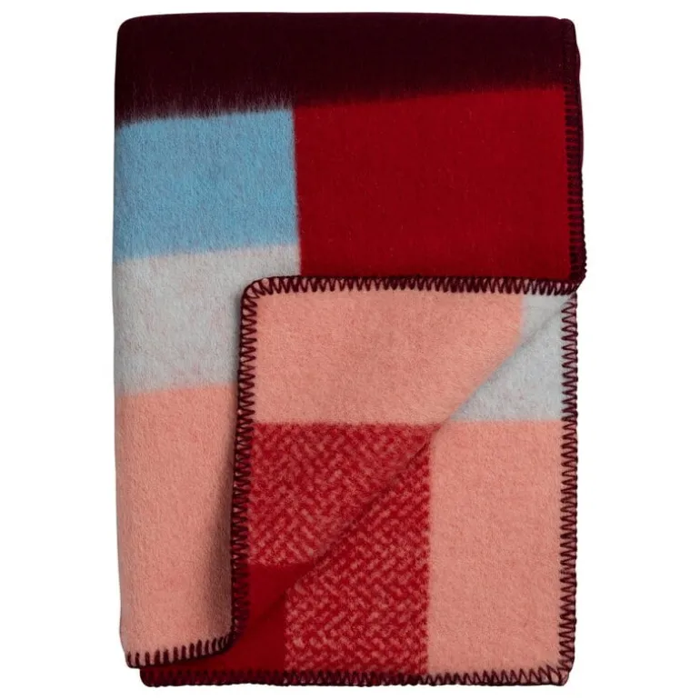 Røros Tweed Mikkel pläd, 135 x 200 cm, röd