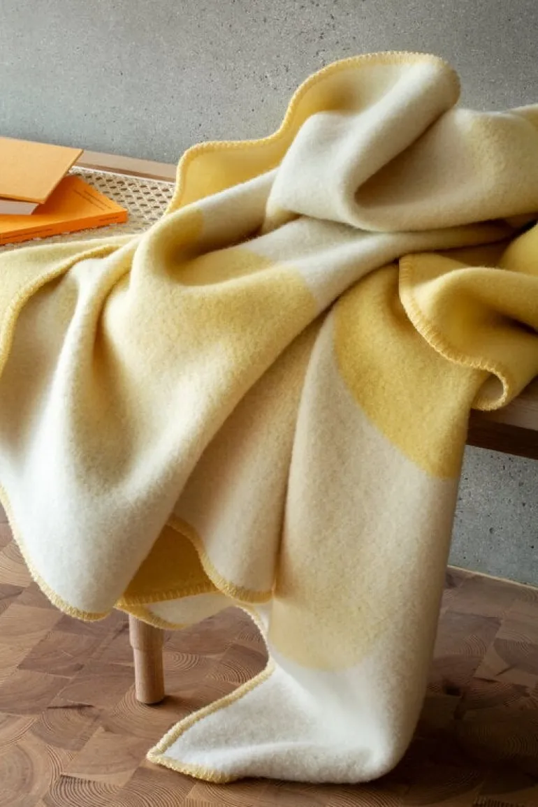 Røros Tweed Moon filt, 135 x 200 cm, yellow ray