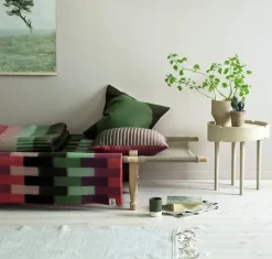 Røros Tweed Åsmund Bold filt, 200 x 135 cm, rosa - grön