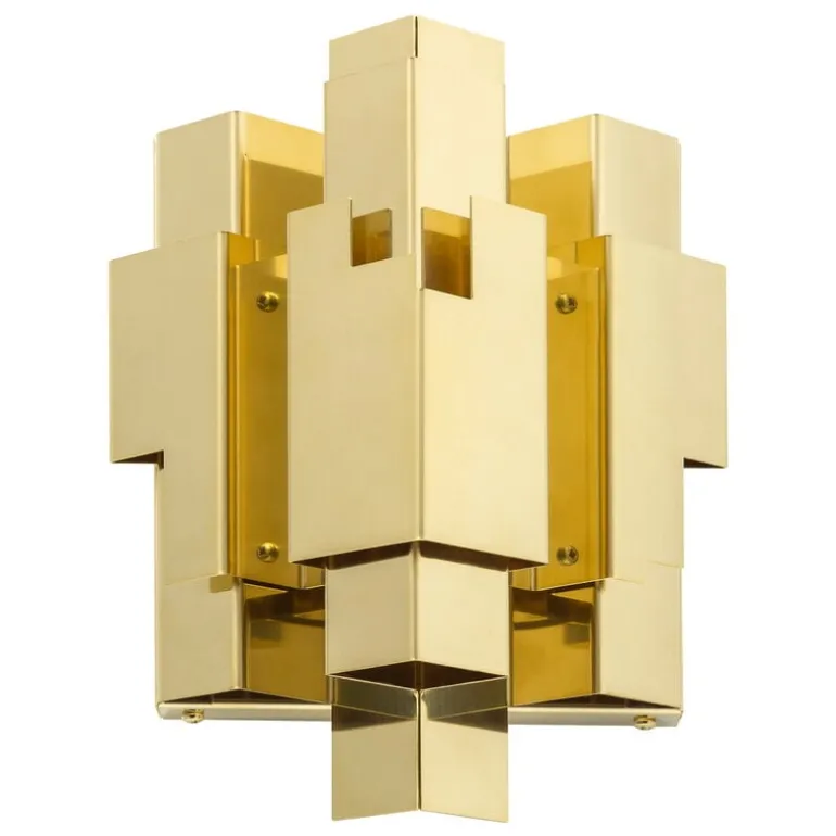 Örsjö Skyline vägglampa, trådbunden, mässing