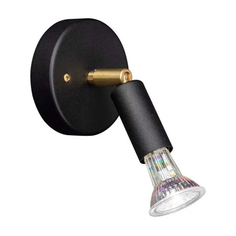 Örsjö Star 1 tak-/vägglampa, hårdkablad, svart