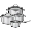 Rösle Elegance kastrullset, 4 kastruller med 3 lock, stål