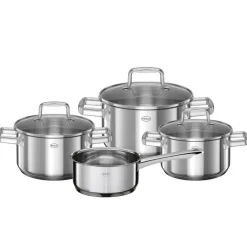 Rösle Moments kastrullset, 4 kastruller med 3 lock, stål